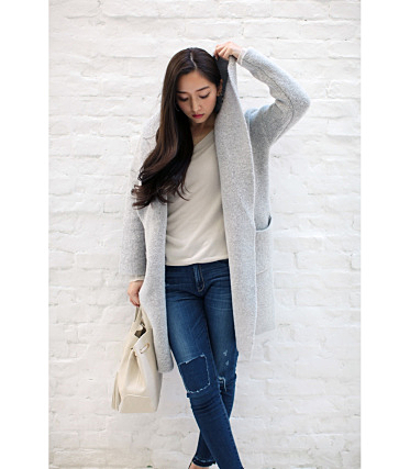 フーディ長袖コーディガン