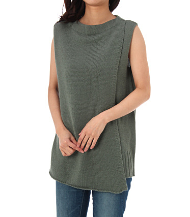 ボートネックノースリーブニットPO