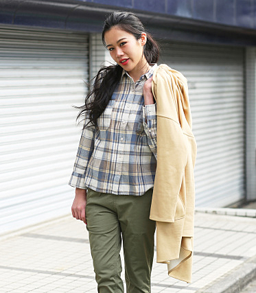 チェック ルーズ シャツ