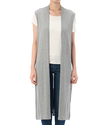 コットンモダールロングニットベスト