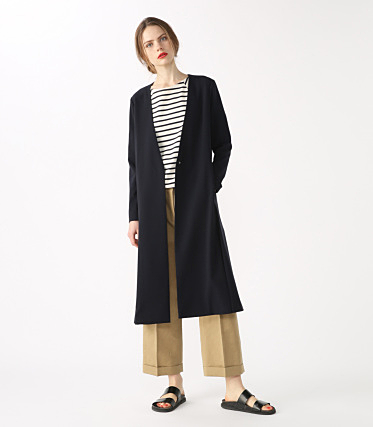 Nocollar flare long coat