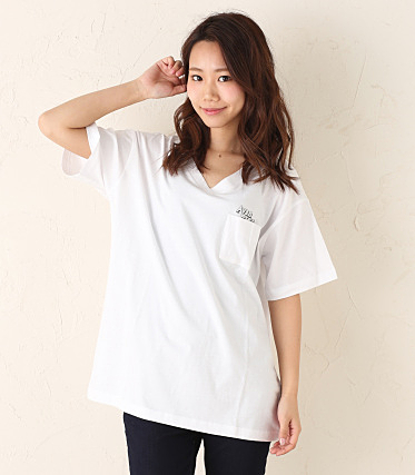 ルーズポケットロゴVネックT／S