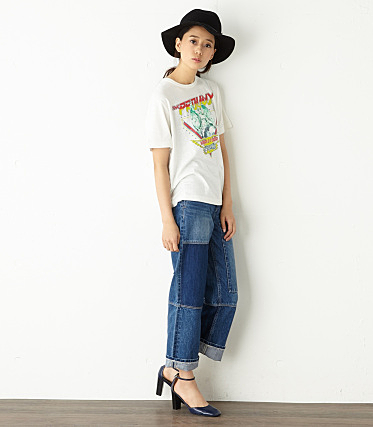 Patching roll up denim