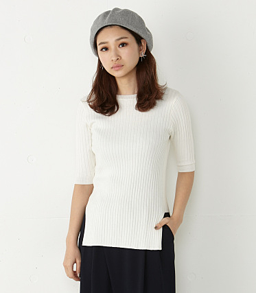 SIDE POINT KNIT5分袖