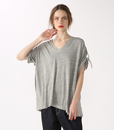 Asymmetry V-neck TS