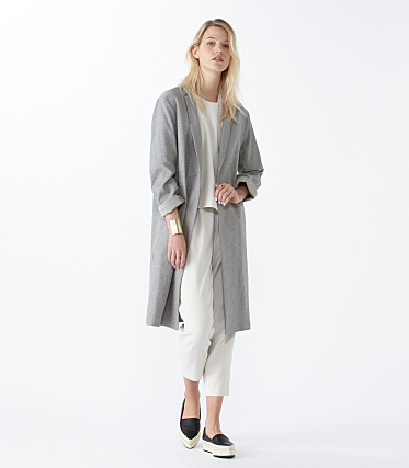 Gabardine plush long coat