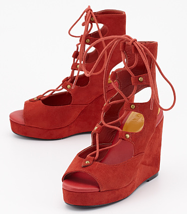 LACE UP WEDGE SANDAL