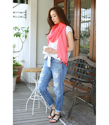 P／Rタッセル無地ストール