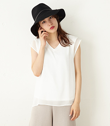 CIFFON LAYERED V／N TOPS
