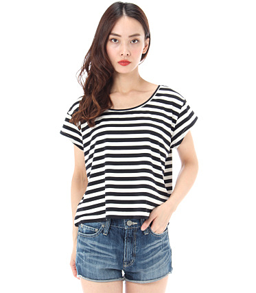 ファイン40/-TRPu天竺クロプド半袖PO