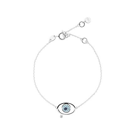 Evil Eye Sterling Silver & Blue Topaz Bracelet