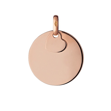 18ct Rose Gold Vermeil Disc Pendant Charm