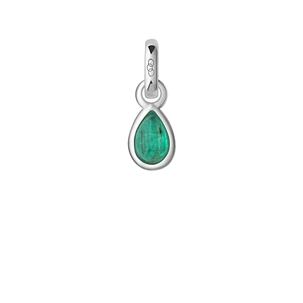 Emerald & Sterling Silver May Mini Birthstone Charm