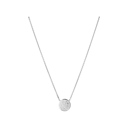 Diamond Essentials Sterling Silver & Pave Round Necklace