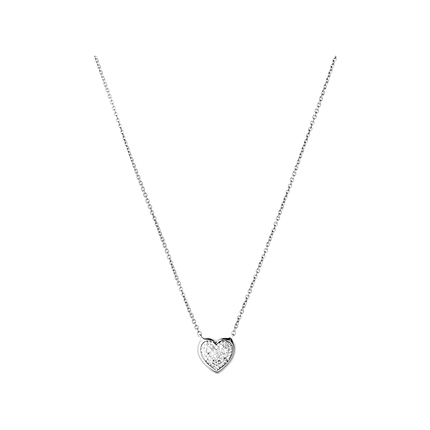Diamond Essentials Sterling Silver & Pave Heart Necklace