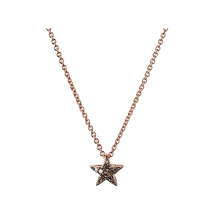 Diamond Essentials 18ct Rose Gold Vermeil & Champagne Pave Star Necklace