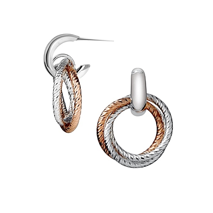 Aurora Cluster Bi-Metal Hoop Earrings