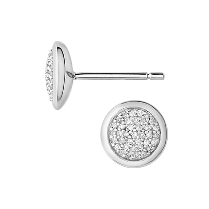 Diamond Essentials Sterling Silver & Pave Oval Stud Earrings
