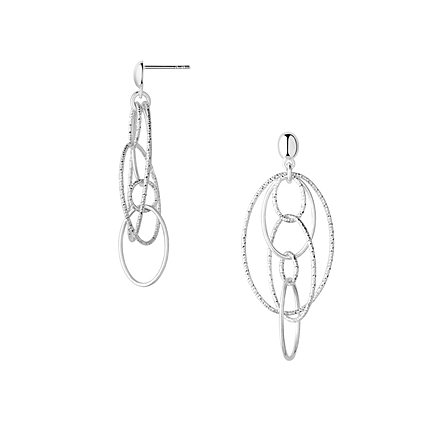 Aurora Sterling Silver Multi Loop Chandelier Earrings