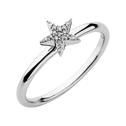 Diamond Essentials Sterling Silver & White Pave Star Ring
