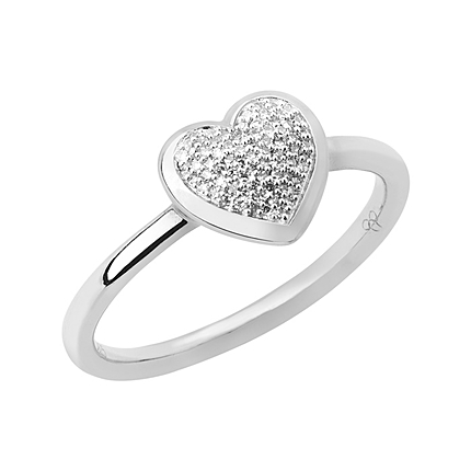 Diamond Essentials Sterling Silver & Pave Heart Ring