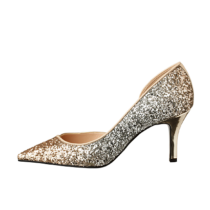 最高に煌めく☆グリッター素材サイドオープンパンプス