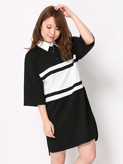 WEGO/ラインシャツワンピース