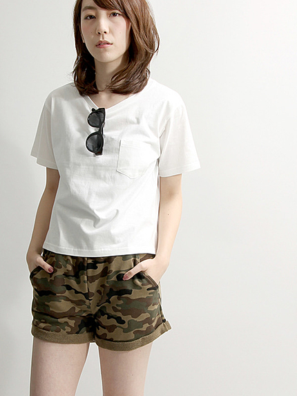 WEGO/裏毛ロールアップショーツ