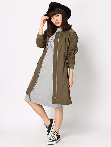 [GIORDANO]スプリングMA-1ロングジャケット