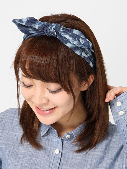 WEGO/ブリーチデニムヘアバンド