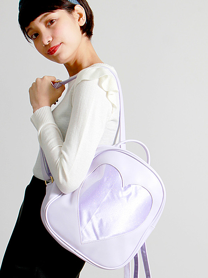 WEGO/ラメハートウィンドウリュック