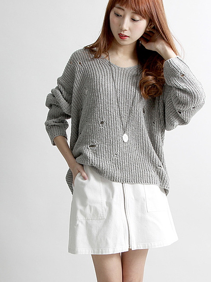 WEGO/フロントZIP台形スカート