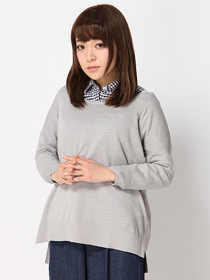 [GIORDANO]5分丈プルオーバースプリングニット