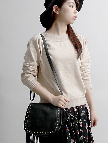 WEGO/スタッズフリンジショルダーバッグ