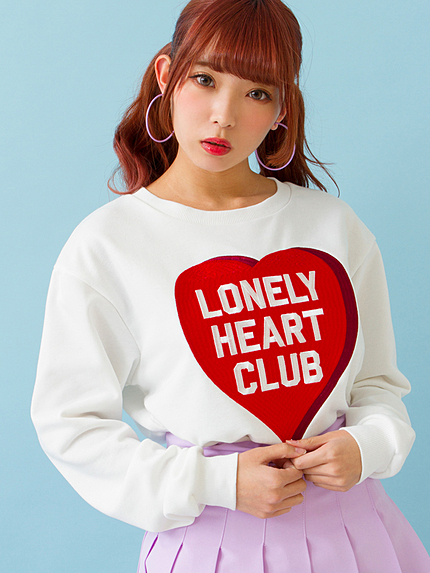 WC/ハート刺繍ビッグスウェット