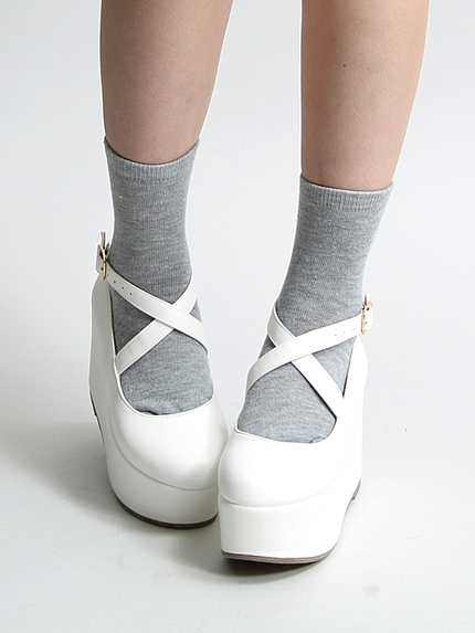 WEGO/厚底クロスパンプス