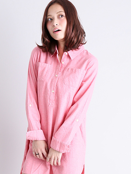 [GIORDANO]フランネルチュニックシャツ