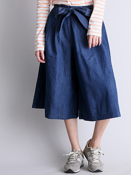 [GIORDANO]デニムガウチョパンツ