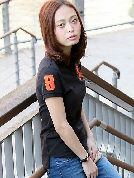 [GIORDANO]ライオン刺繍半袖ポロシャツ