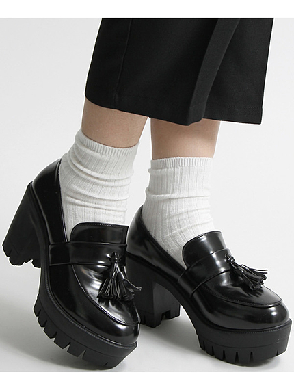 WEGO/タンクヒールローファー