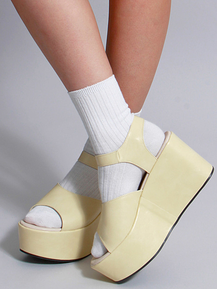 WEGO/フェイクレザー厚底サンダル