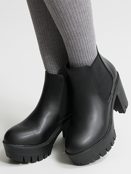 WEGO/タンクヒールサイドゴアブーツ