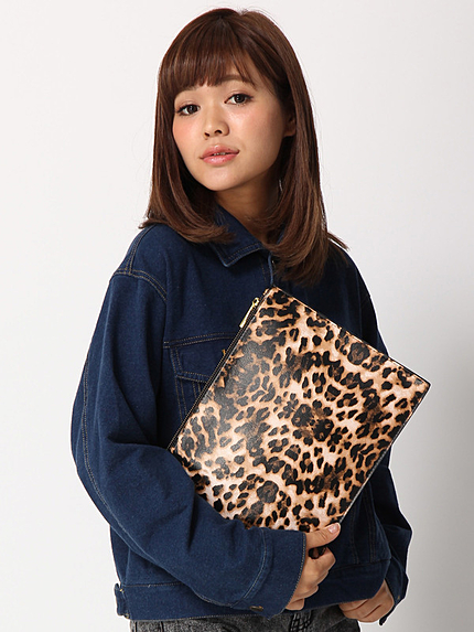 WEGO/柄クラッチバッグ