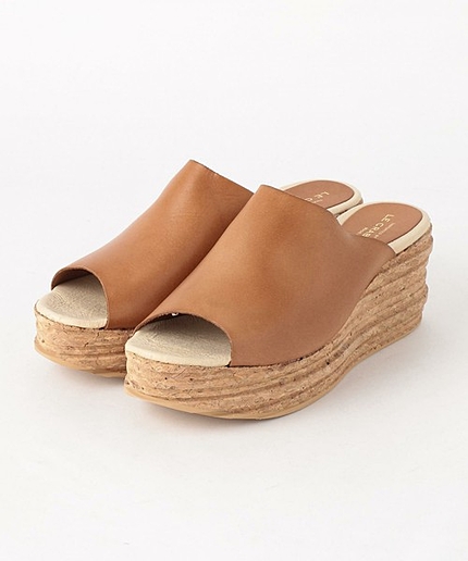 ＜LE CRABE ROUGE＞ウエッジソールスライダーサンダル