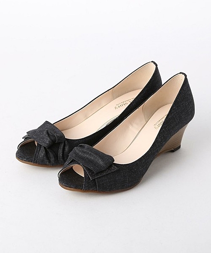 ＜closet story＞ ハクヘンケイリボン ウェッジパンプス 5.0