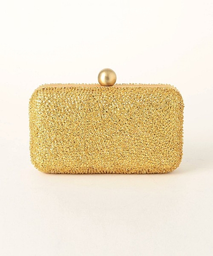 ＜SANTI(サンティ)＞ゴールド クラッチバッグ