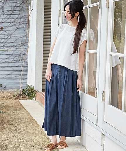 ［WEB限定］GC C/Rギャザー マキシスカート