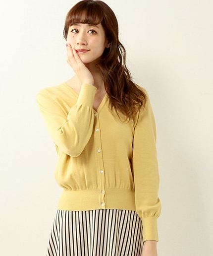 ＜closet story＞ リブ Vネック カーディガン