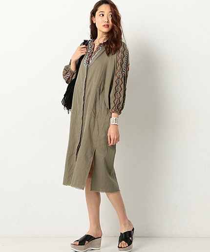 KiiRA刺繍ワンピース/KiiRA C EMB LSL OP