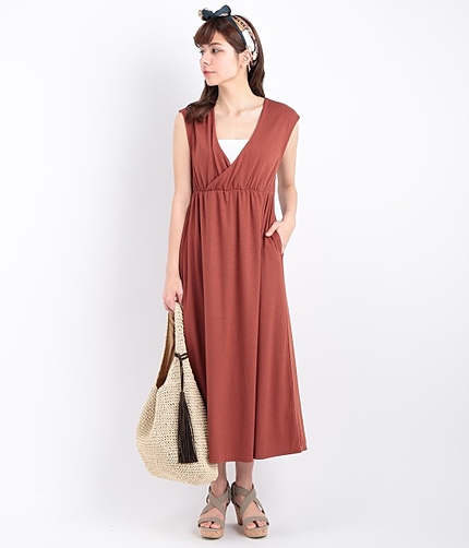 カシュクールマキシワンピース